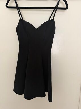 Zara Black Mini Dress with Double Spaghetti Straps